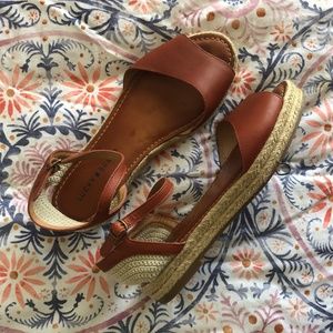 Lucky Brand Flat Espadrille Leather Sandals